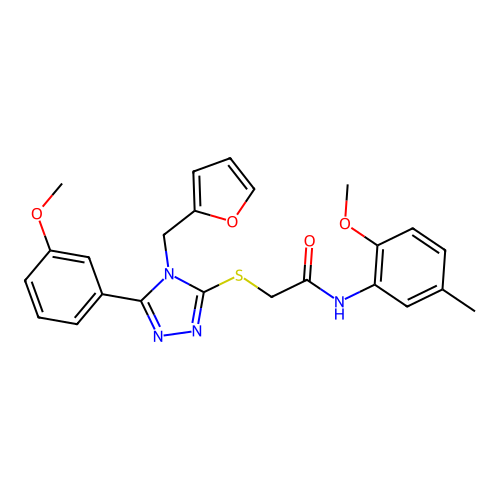 2-{[4-(furan-2-ylmethyl)-5-(3-methoxyphenyl)-4H-1,2,4-triazol-3-yl]sulfanyl}-N-(2-methoxy-5-methylphenyl)acetamide structure