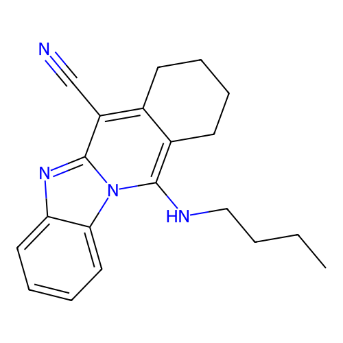 11-(Butylamino)-7,8,9,10-tetrahydrobenzimidazo[1,2-b]isoquinoline-6-carbonitrile structure