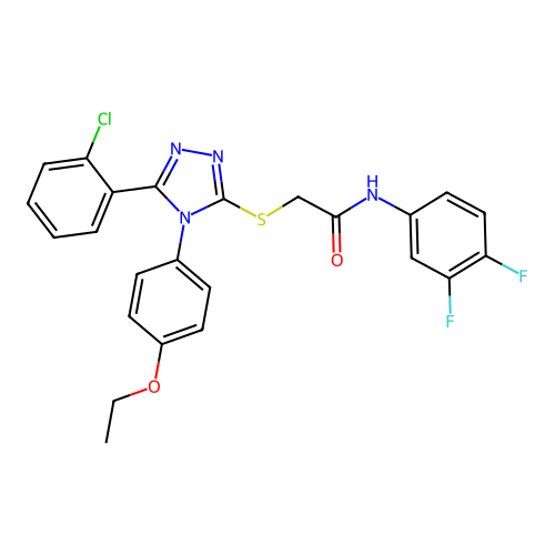 2-{[5-(2-chlorophenyl)-4-(4-ethoxyphenyl)-4H-1,2,4-triazol-3-yl]sulfanyl}-N-(3,4-difluorophenyl)acetamide structure