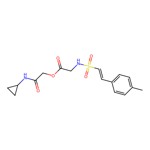 (Cyclopropylcarbamoyl)methyl 2-[2-(4-methylphenyl)ethenesulfonamido]acetate structure