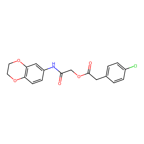 [2-(2,3-Dihydro-1,4-benzodioxin-6-ylamino)-2-oxoethyl] 2-(4-chlorophenyl)acetate structure