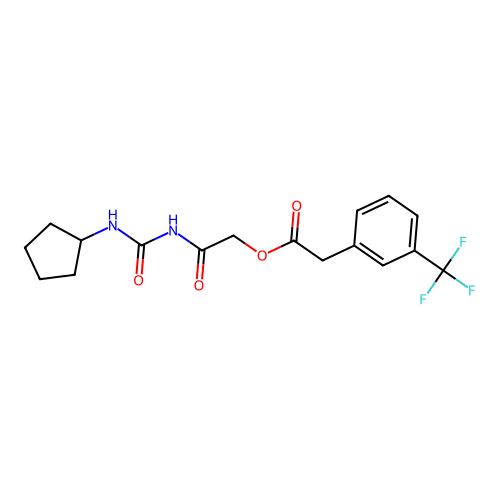 [2-(Cyclopentylcarbamoylamino)-2-oxoethyl] 2-[3-(trifluoromethyl)phenyl]acetate structure