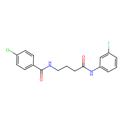 4-chloro-N-[4-(3-fluoroanilino)-4-oxobutyl]benzamide structure
