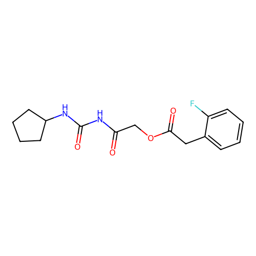 [2-(Cyclopentylcarbamoylamino)-2-oxoethyl] 2-(2-fluorophenyl)acetate structure