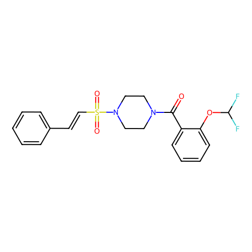 1-[2-(Difluoromethoxy)benzoyl]-4-(2-phenylethenesulfonyl)piperazine structure
