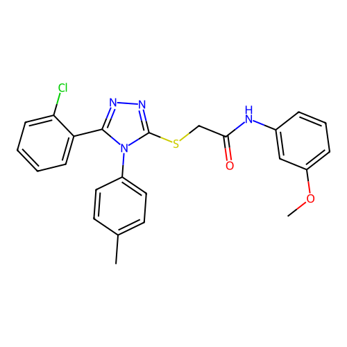 2-{[5-(2-chlorophenyl)-4-(4-methylphenyl)-4H-1,2,4-triazol-3-yl]sulfanyl}-N-(3-methoxyphenyl)acetamide structure