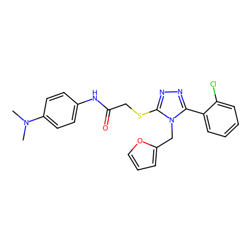 2-{[5-(2-chlorophenyl)-4-(furan-2-ylmethyl)-4H-1,2,4-triazol-3-yl]sulfanyl}-N-[4-(dimethylamino)phenyl]acetamide structure