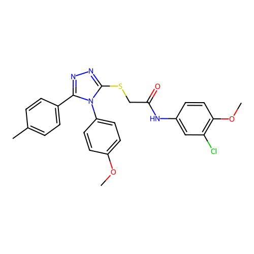 N-(3-chloro-4-methoxyphenyl)-2-{[4-(4-methoxyphenyl)-5-(4-methylphenyl)-4H-1,2,4-triazol-3-yl]sulfanyl}acetamide structure