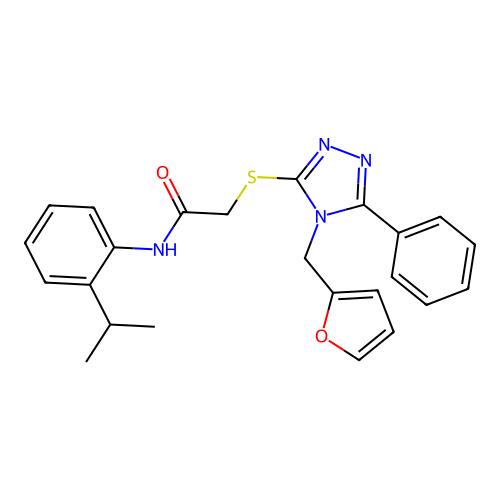2-((4-(furan-2-ylmethyl)-5-phenyl-4H-1,2,4-triazol-3-yl)thio)-N-(2-isopropylphenyl)acetamide structure