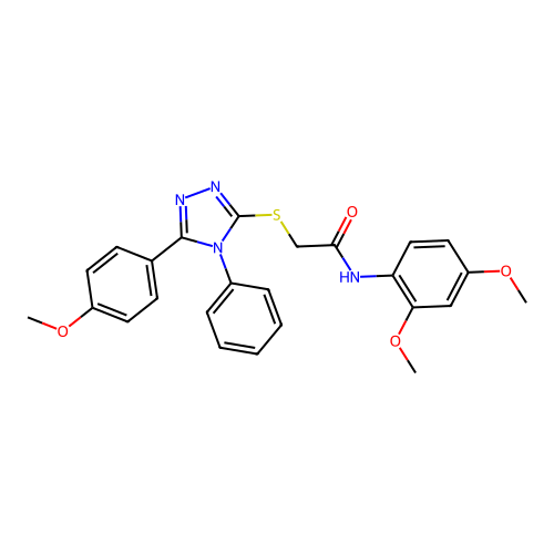 N-(2,4-dimethoxyphenyl)-2-{[5-(4-methoxyphenyl)-4-phenyl-4H-1,2,4-triazol-3-yl]sulfanyl}acetamide structure