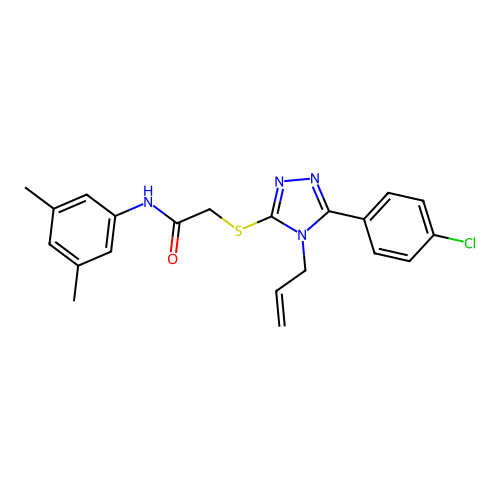 2-{[5-(4-chlorophenyl)-4-(prop-2-en-1-yl)-4H-1,2,4-triazol-3-yl]sulfanyl}-N-(3,5-dimethylphenyl)acetamide structure