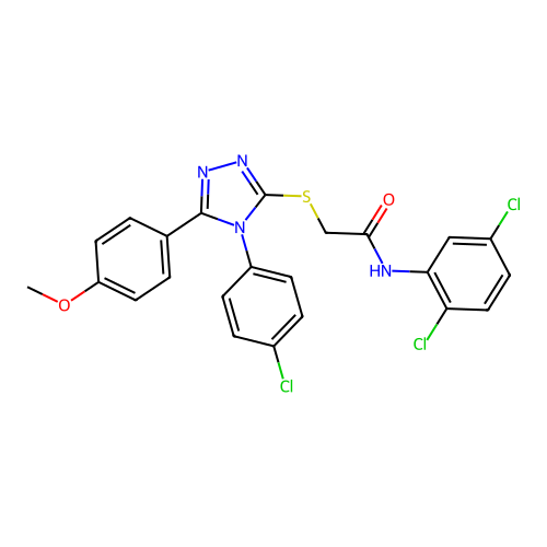 2-{[4-(4-chlorophenyl)-5-(4-methoxyphenyl)-4H-1,2,4-triazol-3-yl]sulfanyl}-N-(2,5-dichlorophenyl)acetamide structure