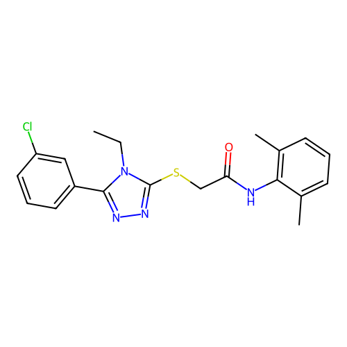 2-{[5-(3-chlorophenyl)-4-ethyl-4H-1,2,4-triazol-3-yl]sulfanyl}-N-(2,6-dimethylphenyl)acetamide structure
