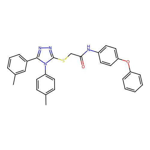2-{[5-(3-methylphenyl)-4-(4-methylphenyl)-4H-1,2,4-triazol-3-yl]sulfanyl}-N-(4-phenoxyphenyl)acetamide structure