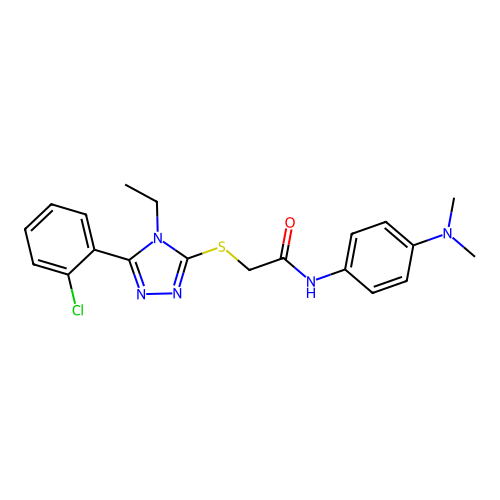 2-{[5-(2-chlorophenyl)-4-ethyl-4H-1,2,4-triazol-3-yl]sulfanyl}-N-[4-(dimethylamino)phenyl]acetamide structure
