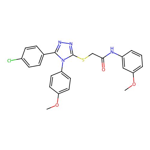 2-{[5-(4-chlorophenyl)-4-(4-methoxyphenyl)-4H-1,2,4-triazol-3-yl]sulfanyl}-N-(3-methoxyphenyl)acetamide structure