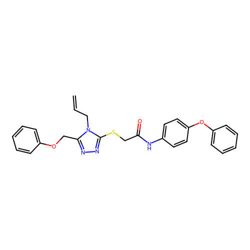 2-{[5-(phenoxymethyl)-4-(prop-2-en-1-yl)-4H-1,2,4-triazol-3-yl]sulfanyl}-N-(4-phenoxyphenyl)acetamide structure
