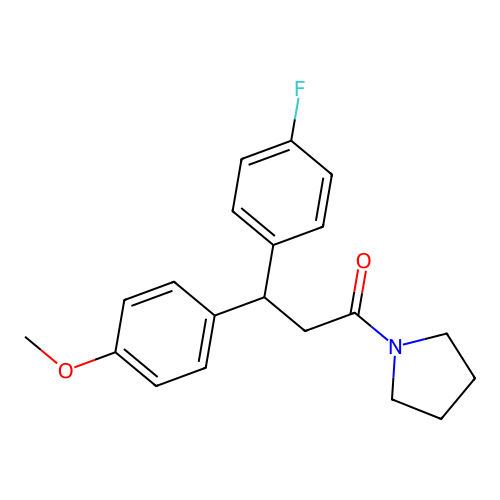 3-(4-Fluorophenyl)-3-(4-methoxyphenyl)-1-pyrrolidin-1-ylpropan-1-one structure