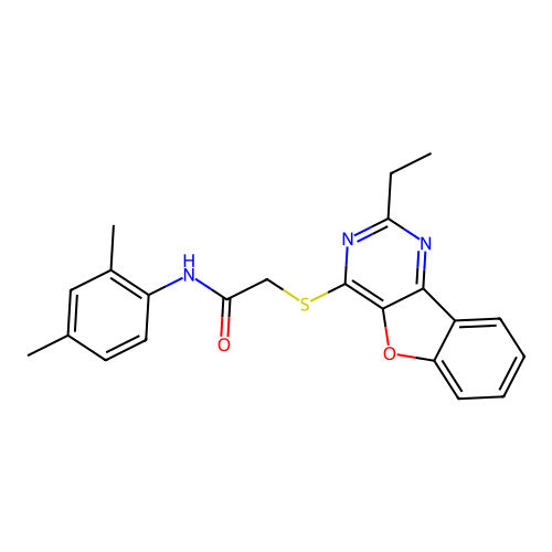 N-(2,4-dimethylphenyl)-2-((2-ethylbenzofuro[3,2-d]pyrimidin-4-yl)thio)acetamide structure