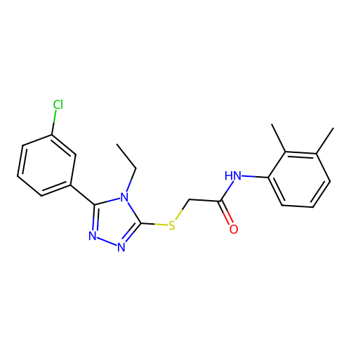 2-{[5-(3-chlorophenyl)-4-ethyl-4H-1,2,4-triazol-3-yl]sulfanyl}-N-(2,3-dimethylphenyl)acetamide structure