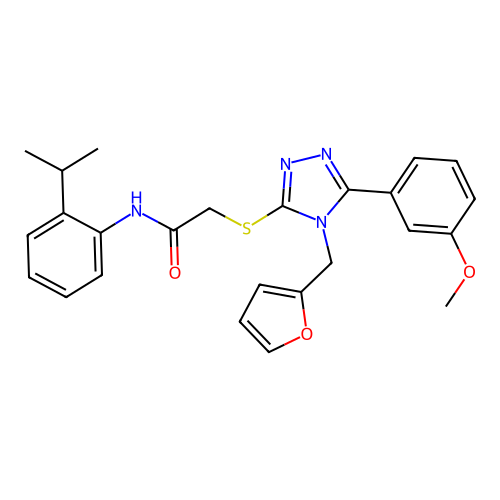 2-{[4-(furan-2-ylmethyl)-5-(3-methoxyphenyl)-4H-1,2,4-triazol-3-yl]sulfanyl}-N-[2-(propan-2-yl)phenyl]acetamide structure
