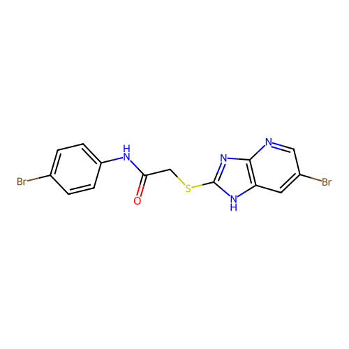 2-[(6-bromo-1H-imidazo[4,5-b]pyridin-2-yl)sulfanyl]-N-(4-bromophenyl)acetamide structure