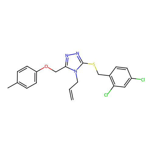 3-[(2,4-dichlorophenyl)methylsulfanyl]-5-[(4-methylphenoxy)methyl]-4-prop-2-enyl-1,2,4-triazole structure