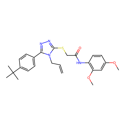 2-{[5-(4-tert-butylphenyl)-4-(prop-2-en-1-yl)-4H-1,2,4-triazol-3-yl]sulfanyl}-N-(2,4-dimethoxyphenyl)acetamide structure