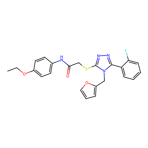 N-(4-ethoxyphenyl)-2-{[5-(2-fluorophenyl)-4-(furan-2-ylmethyl)-4H-1,2,4-triazol-3-yl]sulfanyl}acetamide structure