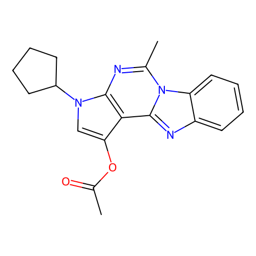 3-cyclopentyl-5-methyl-3H-benzo[4,5]imidazo[1,2-c]pyrrolo[3,2-e]pyrimidin-1-yl acetate structure