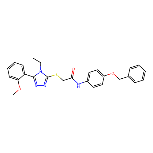 N-[4-(benzyloxy)phenyl]-2-{[4-ethyl-5-(2-methoxyphenyl)-4H-1,2,4-triazol-3-yl]sulfanyl}acetamide structure