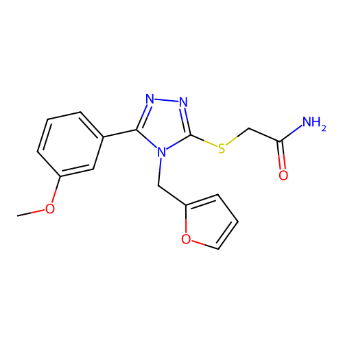 2-{[4-(furan-2-ylmethyl)-5-(3-methoxyphenyl)-4H-1,2,4-triazol-3-yl]sulfanyl}acetamide structure