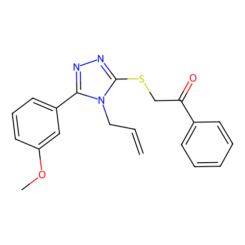 2-((4-allyl-5-(3-methoxyphenyl)-4H-1,2,4-triazol-3-yl)thio)-1-phenylethanone structure