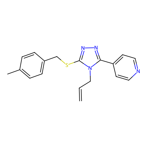 4-[5-[(4-Methylphenyl)methylsulfanyl]-4-prop-2-enyl-1,2,4-triazol-3-yl]pyridine structure