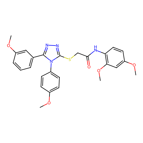 N-(2,4-dimethoxyphenyl)-2-{[5-(3-methoxyphenyl)-4-(4-methoxyphenyl)-4H-1,2,4-triazol-3-yl]sulfanyl}acetamide structure