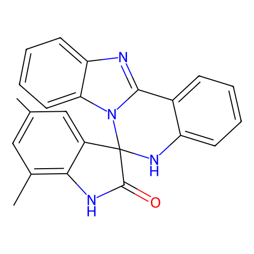 5',7'-dimethyl-5H-spiro[benzimidazo[1,2-c]quinazoline-6,3'-indol]-2'(1'H)-one structure