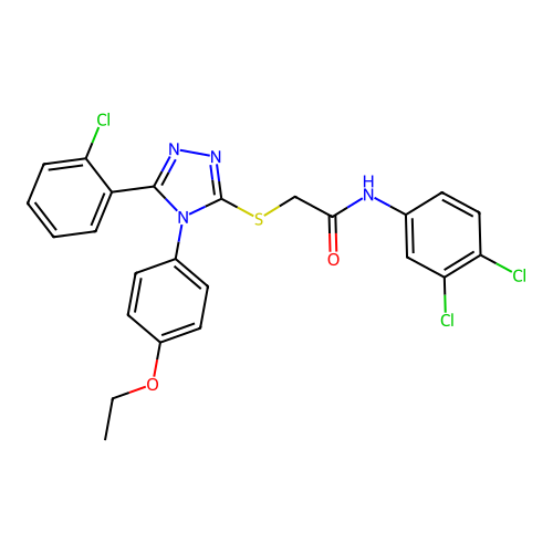 2-{[5-(2-chlorophenyl)-4-(4-ethoxyphenyl)-4H-1,2,4-triazol-3-yl]sulfanyl}-N-(3,4-dichlorophenyl)acetamide structure