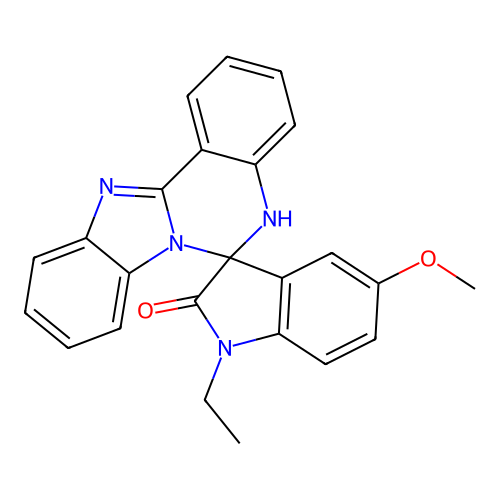 1'-ethyl-5'-methoxy-5H-spiro[benzimidazo[1,2-c]quinazoline-6,3'-indol]-2'(1'H)-one structure