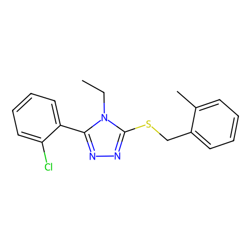 3-(2-chlorophenyl)-4-ethyl-5-[(2-methylbenzyl)sulfanyl]-4H-1,2,4-triazole structure