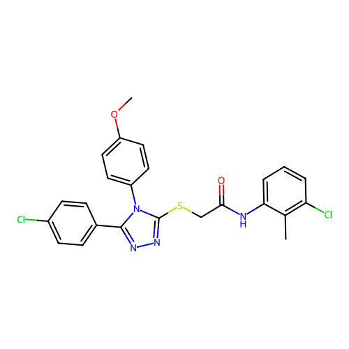 N-(3-chloro-2-methylphenyl)-2-{[5-(4-chlorophenyl)-4-(4-methoxyphenyl)-4H-1,2,4-triazol-3-yl]sulfanyl}acetamide structure
