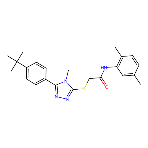 2-{[5-(4-tert-butylphenyl)-4-methyl-4H-1,2,4-triazol-3-yl]sulfanyl}-N-(2,5-dimethylphenyl)acetamide structure
