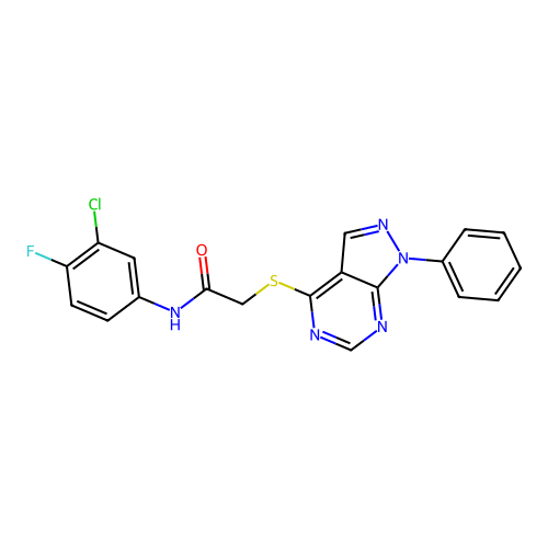 C19H13ClFN5OS structure