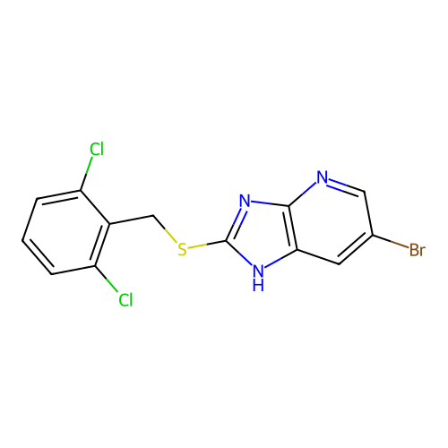6-bromo-2-[(2,6-dichlorobenzyl)sulfanyl]-1H-imidazo[4,5-b]pyridine structure