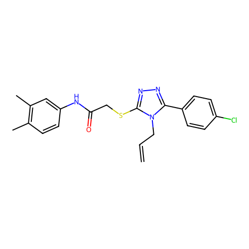 2-((4-allyl-5-(4-chlorophenyl)-4H-1,2,4-triazol-3-yl)thio)-N-(3,4-dimethylphenyl)acetamide structure