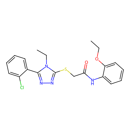 2-((5-(2-chlorophenyl)-4-ethyl-4H-1,2,4-triazol-3-yl)thio)-N-(2-ethoxyphenyl)acetamide structure