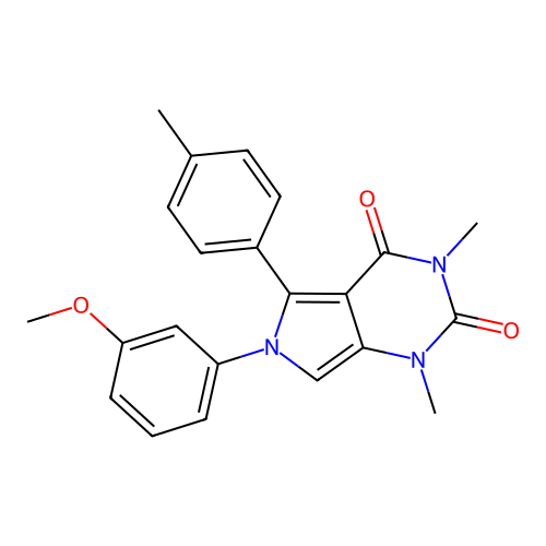 6-(3-methoxyphenyl)-1,3-dimethyl-5-(4-methylphenyl)pyrrolo[3,4-d]pyrimidine-2,4-dione structure