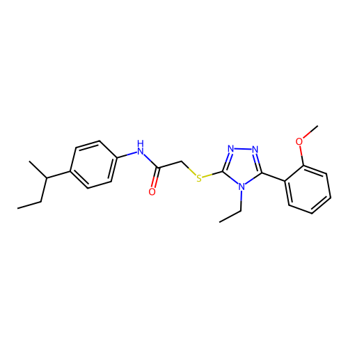 N-[4-(butan-2-yl)phenyl]-2-{[4-ethyl-5-(2-methoxyphenyl)-4H-1,2,4-triazol-3-yl]sulfanyl}acetamide structure