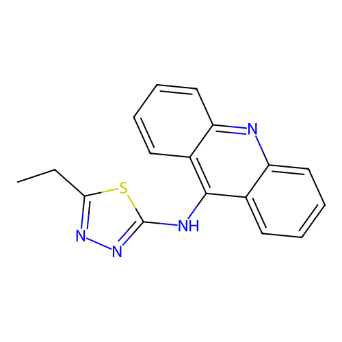 Acridin-9-yl-(5-ethyl-[1,3,4]thiadiazol-2-yl)-amine structure