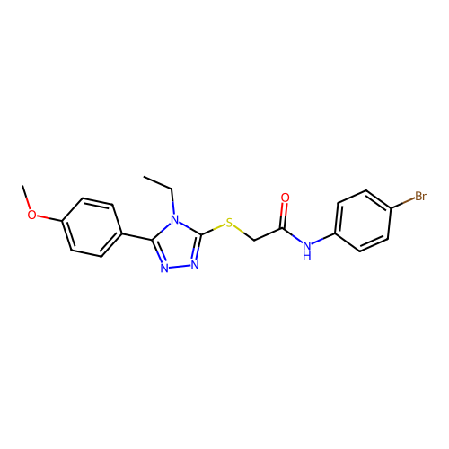 N-(4-bromophenyl)-2-{[4-ethyl-5-(4-methoxyphenyl)-4H-1,2,4-triazol-3-yl]sulfanyl}acetamide structure