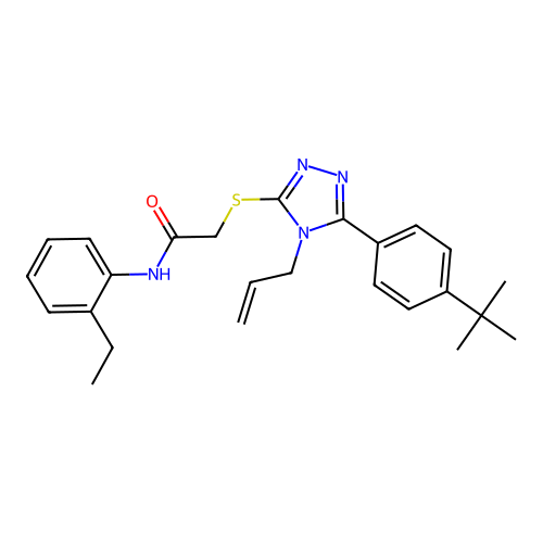 2-{[5-(4-tert-butylphenyl)-4-(prop-2-en-1-yl)-4H-1,2,4-triazol-3-yl]sulfanyl}-N-(2-ethylphenyl)acetamide structure